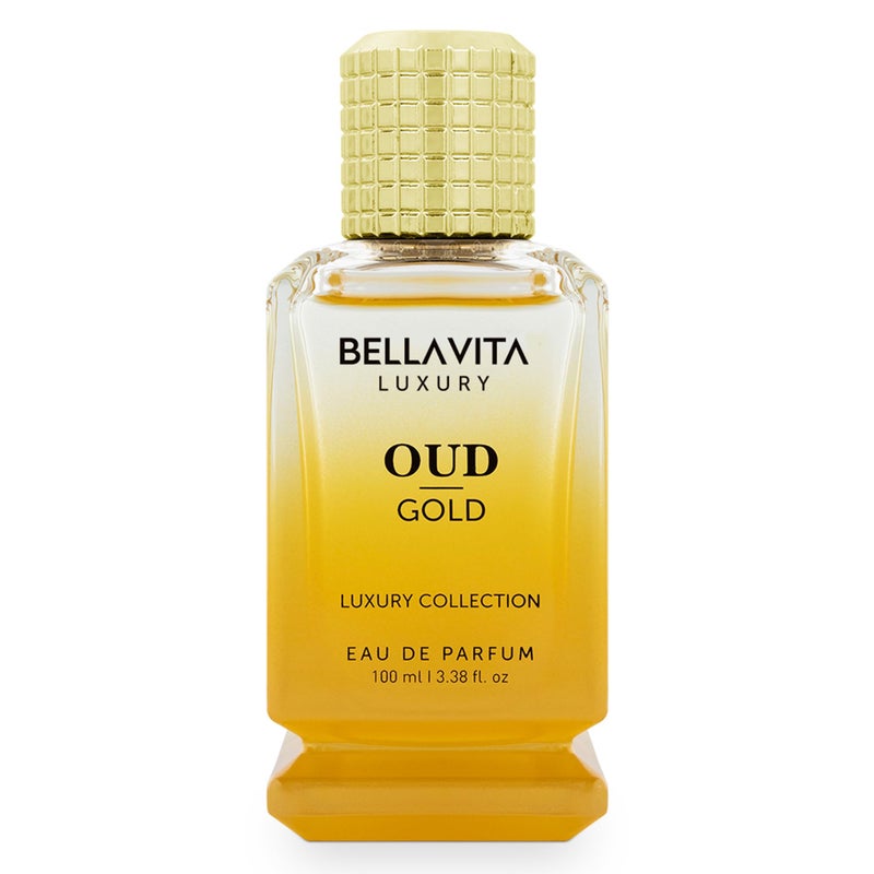 Bella Vita Luxury BellaVita Luxury OUD Gold Eau De Parfum (100ml) Unisex | Aromatic Arabian Perfume | Infused with Sweet Caramel, Orris, Rose, Jasmine | Arabic Gold OUD Perfume for Women & Men - Image 1