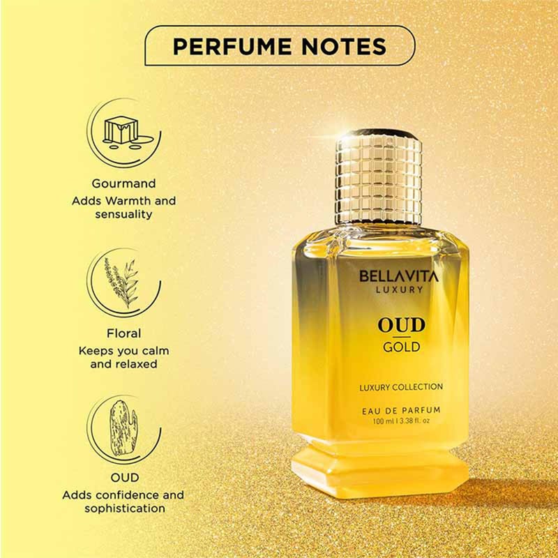 Bella Vita Luxury BellaVita Luxury OUD Gold Eau De Parfum (100ml) Unisex | Aromatic Arabian Perfume | Infused with Sweet Caramel, Orris, Rose, Jasmine | Arabic Gold OUD Perfume for Women & Men - Image 2