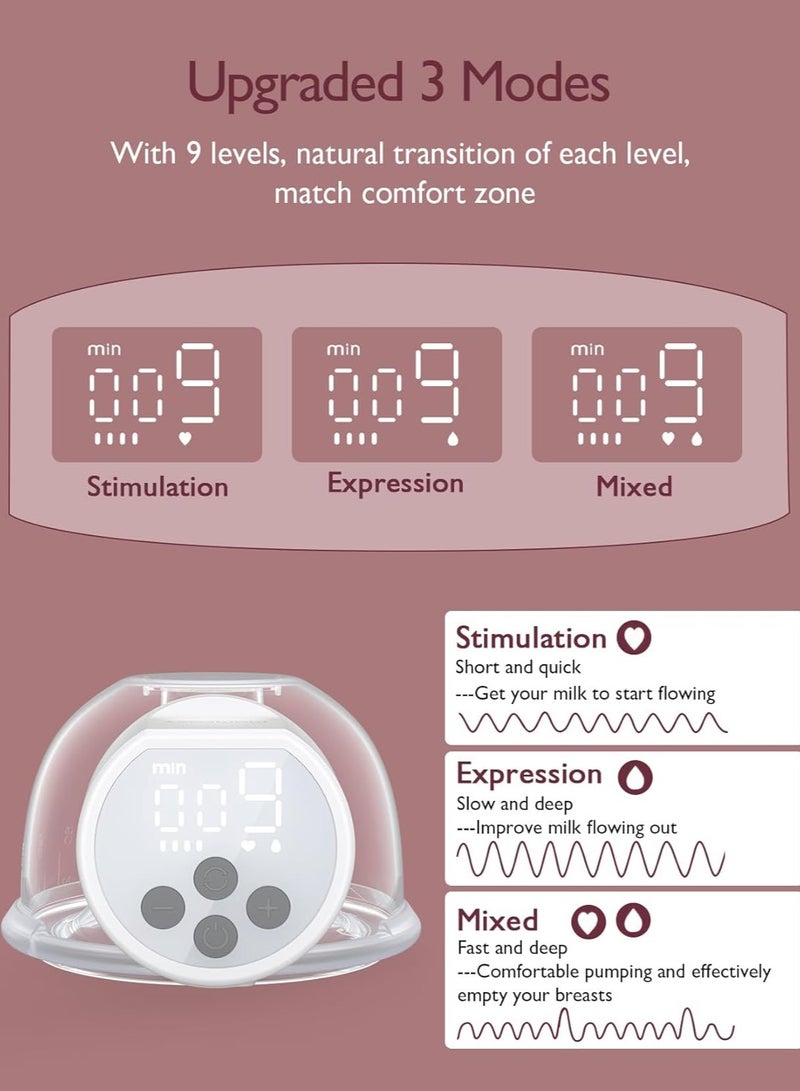 مام كوزي مضخة السيدات الكهربائية المحمولة S12 Pro المزدوجة، منخفضة الضوضاء، شاشة ذكية، 3 أوضاع و9 مستويات - Image 5