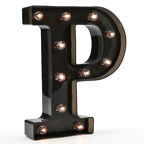 OYCBUZO Light Up Black Alphabet Marquee Letters Sign LED Marquee Number Lights Sign for Night Light Home Bar Christmas Lamp Birthday Party Wedding Decoration P