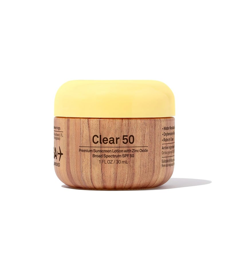 Sun Bum SPF 50 Clear Face Sunscreen with Zinc Oxide  Broad Spectrum Moisturizing Facial Sunblock with Vitamin E  Hawaii 104 Act Compliant Octinoxate  Oxybenzone Free  Travel Friendly  1 oz