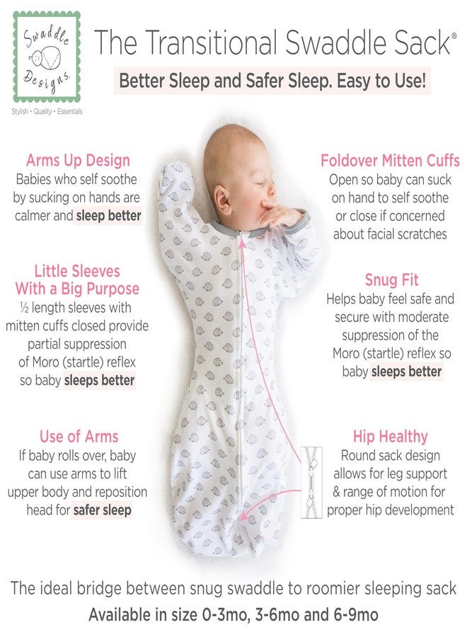 سوادل ديزاينز كيس لفّ انتقالي من SwaddleDesigns مع فتح الذراعين، صغير، من 0 إلى 3 أشهر، أسود، SD-701BK-S - Image 2