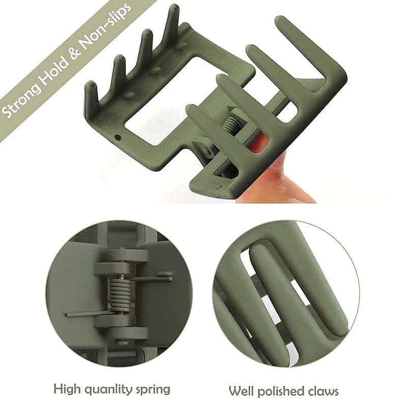 CHANDERKASH 4PCS Hair Claw Clips 2 Matte Hair Clutcher Clips for Thick Hair Square Claw Clips Hair Claw - Image 3