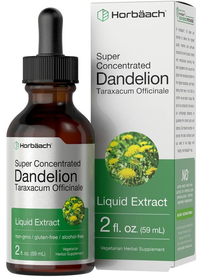 Horbäach Dandelion Root Extract | 2 fl oz | Super Concentrated | Alcohol Free Liquid Tincture | Vegetarian, Non-GMO, Gluten Free  - Image 1