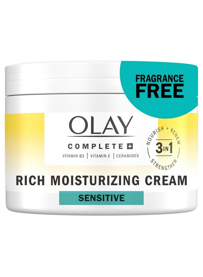 Olay Complete+ Rich Moisturizing Cream Fragrancefree 8.5 Oz 3In1 Hydrating Face Cream For Dry Skin With Vitamin B3 Vitamin E And Ceramides - Image 1