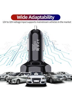 Gzar Gzar 4 Port QC 3.0 Fast Charging USB A Car Charger Adaptor with LED Light For Android Phones iPhone 13 Mini 11 Pro Samsung Galaxy S21 Black  - Image 3