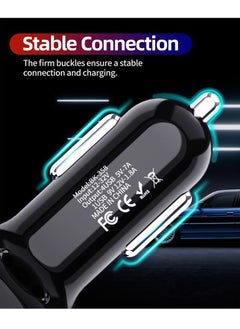 Gzar Gzar 4 Port QC 3.0 Fast Charging USB A Car Charger Adaptor with LED Light For Android Phones iPhone 13 Mini 11 Pro Samsung Galaxy S21 Black  - Image 5