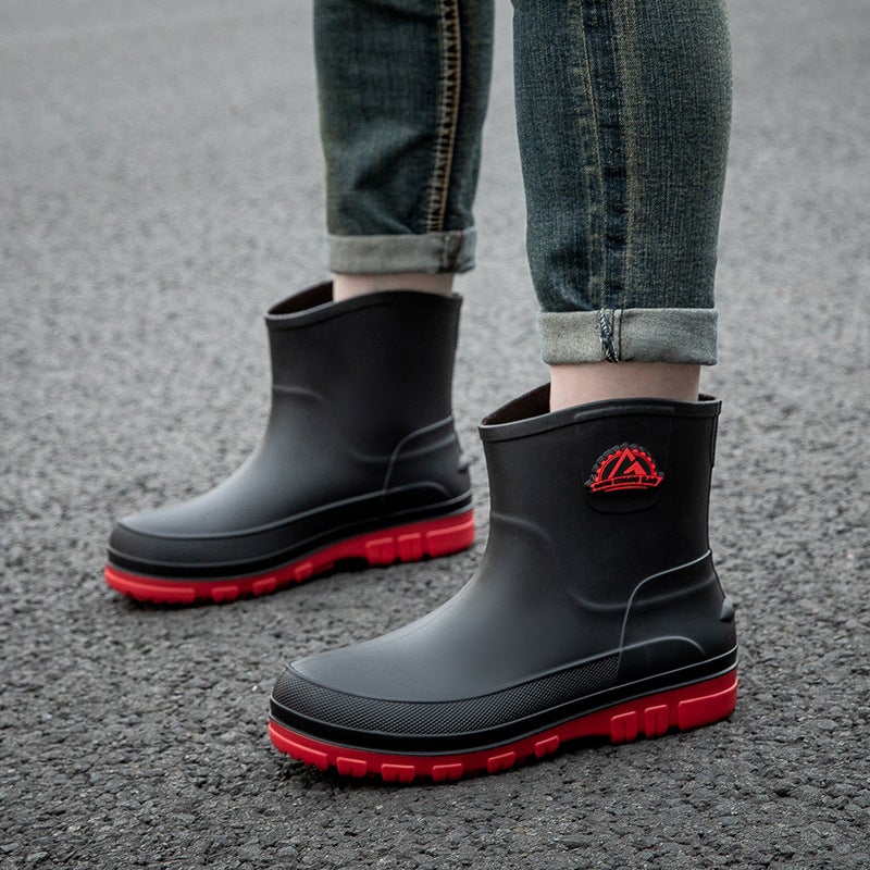 Cross-border waterproof shoes men's rain shoes fashion thick warm rubber shoes work non-slip fishing kitchen rain boots wholesale - Image 3