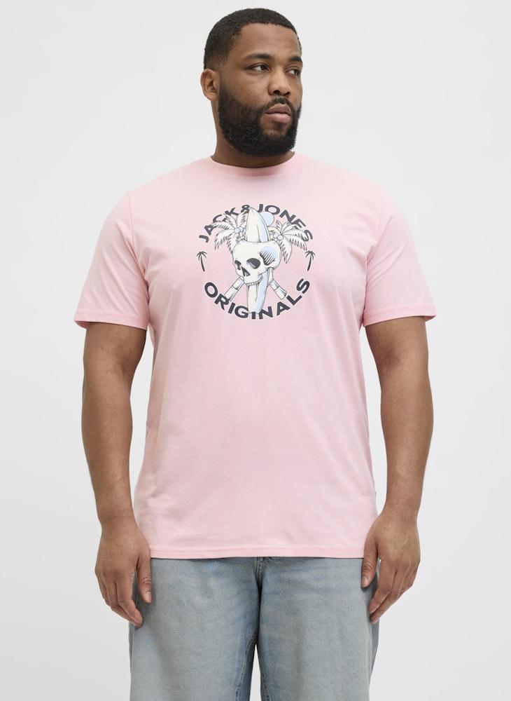 JACK & JONES Plus Size Graphic Print Crew Neck T-Shirt  - Image 1