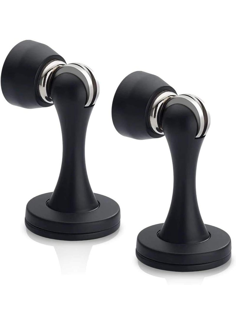 KOLAKO KOLAKO Door Stopper, Magnetic Door Stops, Brushed Satin Nickel, 2 Pack Wall Floor Mounted Black Magnetic Door Catch Door Holder, Stainless Steel Soft-Catch Doorstop  - Image 1