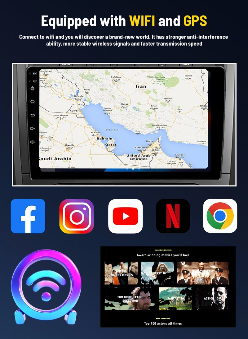 Dansent 9 inch Android Music Video System For Car, Car IPS Screen With iOS Android Mirror Link, 720p OEM Head Unit BT/Wi-Fi/GPS/CarPlay/Handsfree Call 2GB RAM , 32GB storage - Image 4