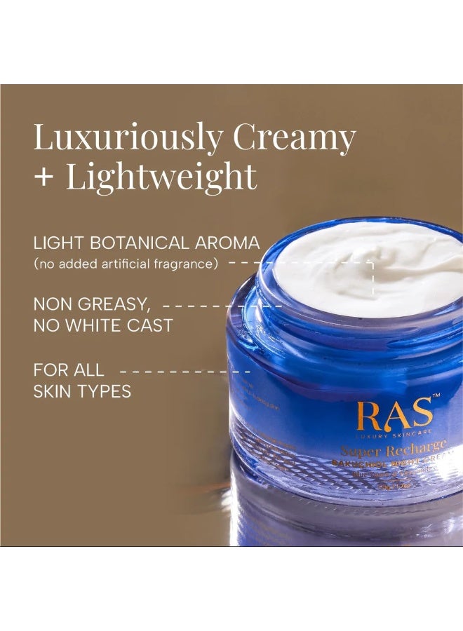 RAS Luxury Oils Super Recharge Night Cream with Bakuchiol (Natural Retinol) & Peptides| Anti-aging Formula | Hydrates & Strenghten Skin Barrier | Reduces Fine Lines & Wrinkles - Image 5