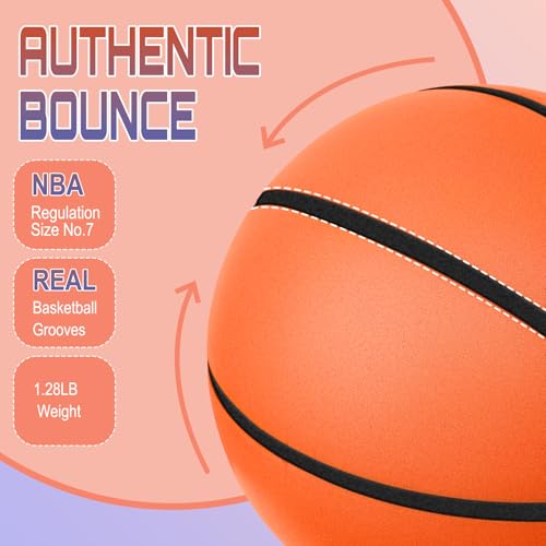 BALSMART Silent Basketball Size 7/29.5", Indoor Basketball for Quiet Dribbling and Indoor Training, Foam Airless Ball with Real Groove and Bounce - Image 2