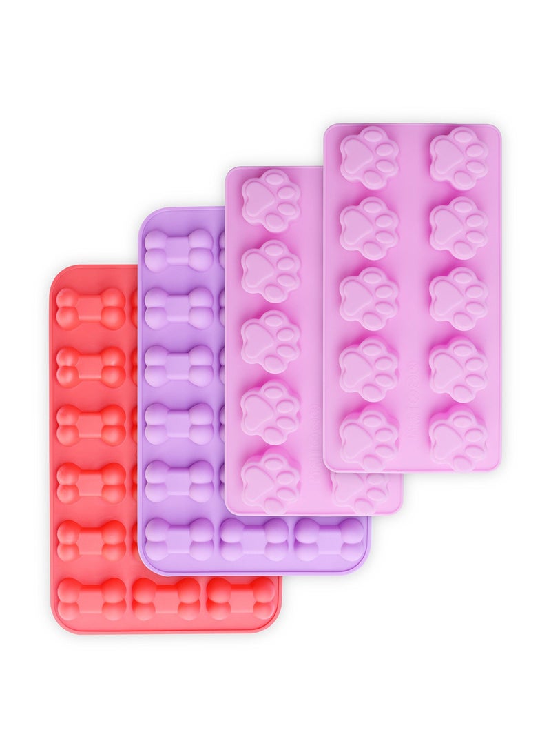 كول بيبي الكلب المخلب والعظام هلام السيليكا العفن ، الشوكولاته ، والحلوى ، والهلام ، مكعبات الثلج ، الكلب الغذاء الصف سيليكون العفن ( الكلب المخلب العظام مجموعة من 4 قطع ) - Image 1