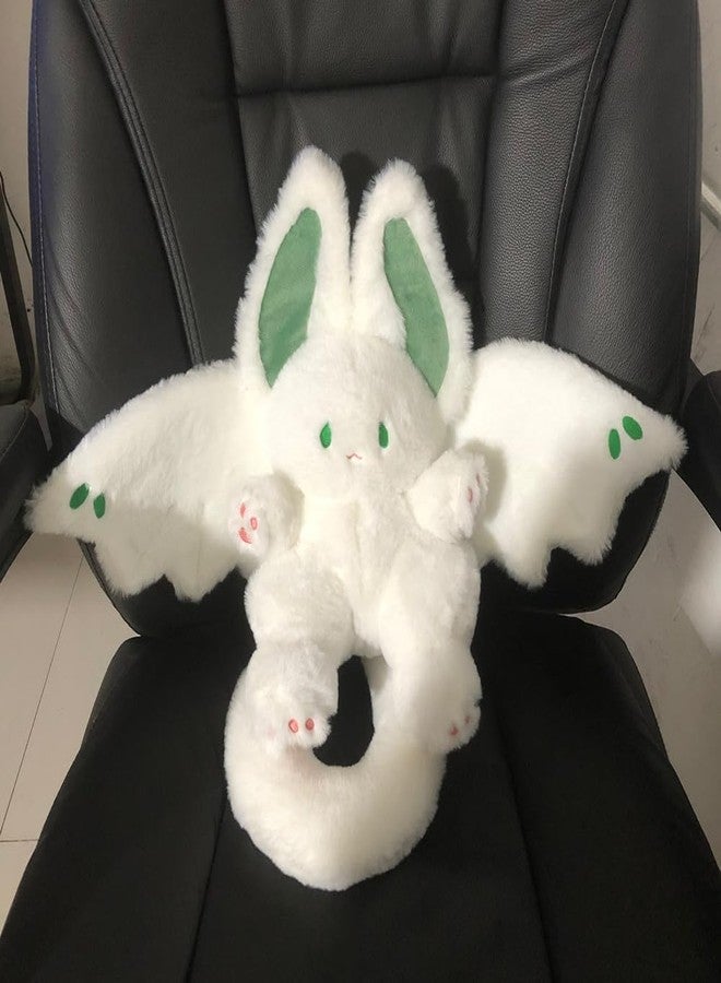 NatureMan 17.7inch Unique Bat Bunny Plush Pillow Kawaii Bat Rabbit Stuffed Animal,with Rabbit Ears and Bat Wings for Kids (White) - Image 2