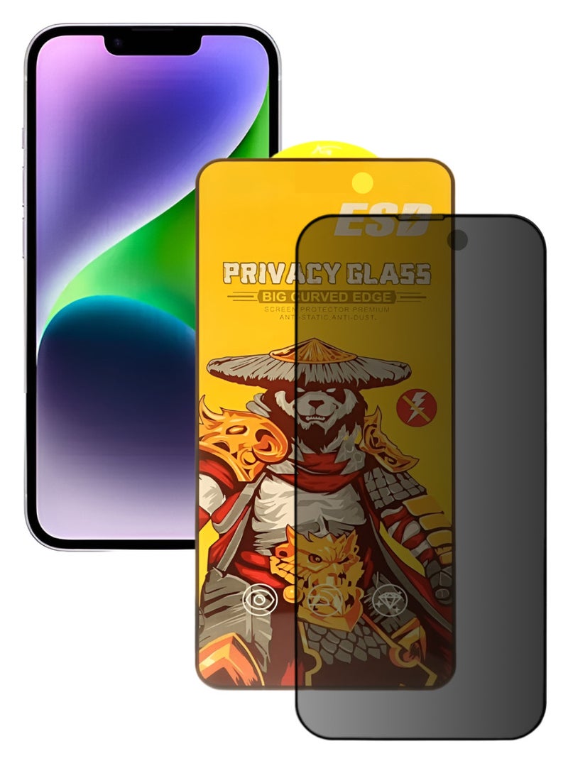 ESD Tempered Dustproof Privacy Glass Screen Protector Compatible For iPhone 14 Plus - Image 1