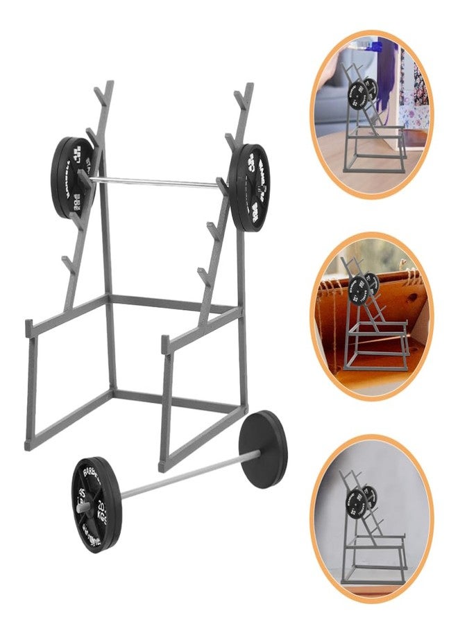 TOYANDONA Mini Dollhouse Barbell Set - 3Pcs Fitness Decor with Barbell Rack and Dumbbells, Realistic Weightlifting Model for Doll House Decoration - Image 5