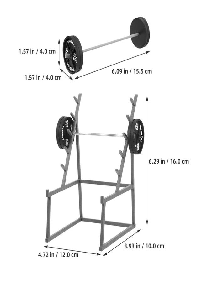 TOYANDONA Mini Dollhouse Barbell Set - 3Pcs Fitness Decor with Barbell Rack and Dumbbells, Realistic Weightlifting Model for Doll House Decoration - Image 3