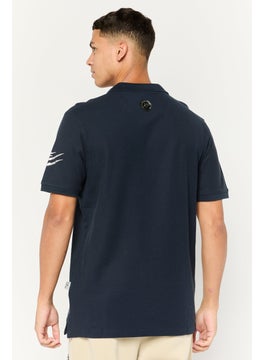 Plein Sport Men Sportswear Fit Short Sleeves Outdoor Polo Shirt, Navy  - Image 4