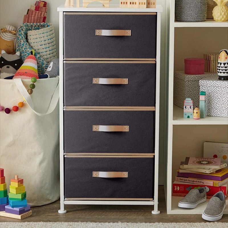 Kuber Industries Kuber Industries Storage BoxToy Box Storage For KidsFoldable Storage BoxDrawer Storage and Cloth OrganizerBlack Nonwoven - Image 4