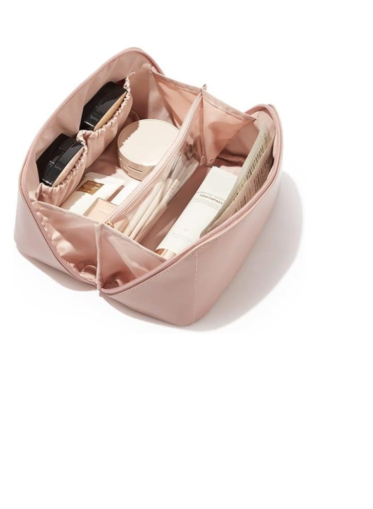 Generic WITH AB Travel Makeup Bag,Large Capacity Cosmetic Bags for Women, Waterproof Portable Pouch Open Flat Toiletry Bag Make up Organizer - Image 1