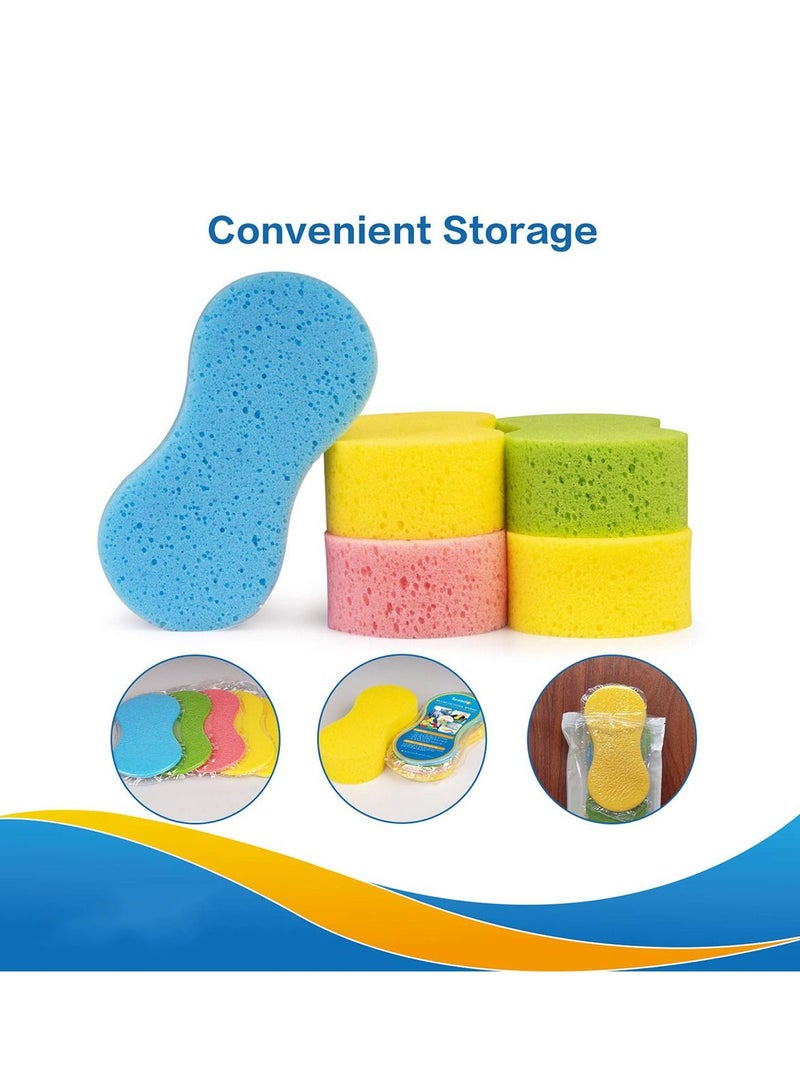 سيوسي إسفنجة غسيل السيارات ، إسفنج كبير متعدد الاستخدامات للتنظيف ، طقم تنظيف فوم بسمك 6 سم ، إسفنج للأطباق ، بلاط ، دراجة ، قارب ، إسفنجة سهلة الإمساك للمطبخ والحمام والتنظيف المنزلي ، 5 قطع - Image 2
