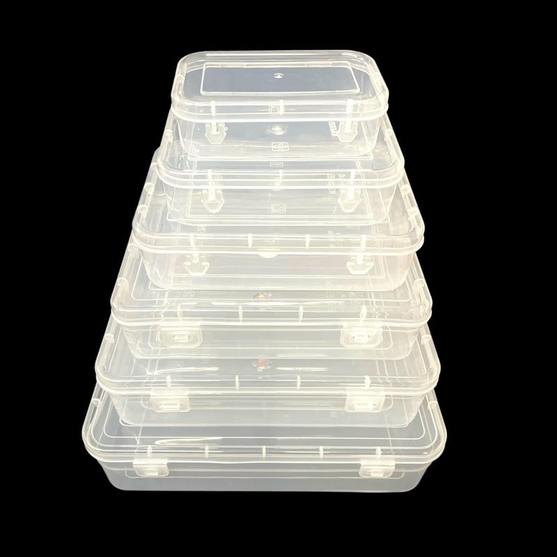URBAA Small Storage Boxes container with Lock LidJewellery Case OrganiserPUREPACK234567 Size No 234567 Set Of 6 boxes - Image 2