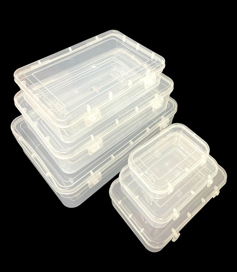 URBAA Small Storage Boxes container with Lock LidJewellery Case OrganiserPUREPACK234567 Size No 234567 Set Of 6 boxes - Image 4