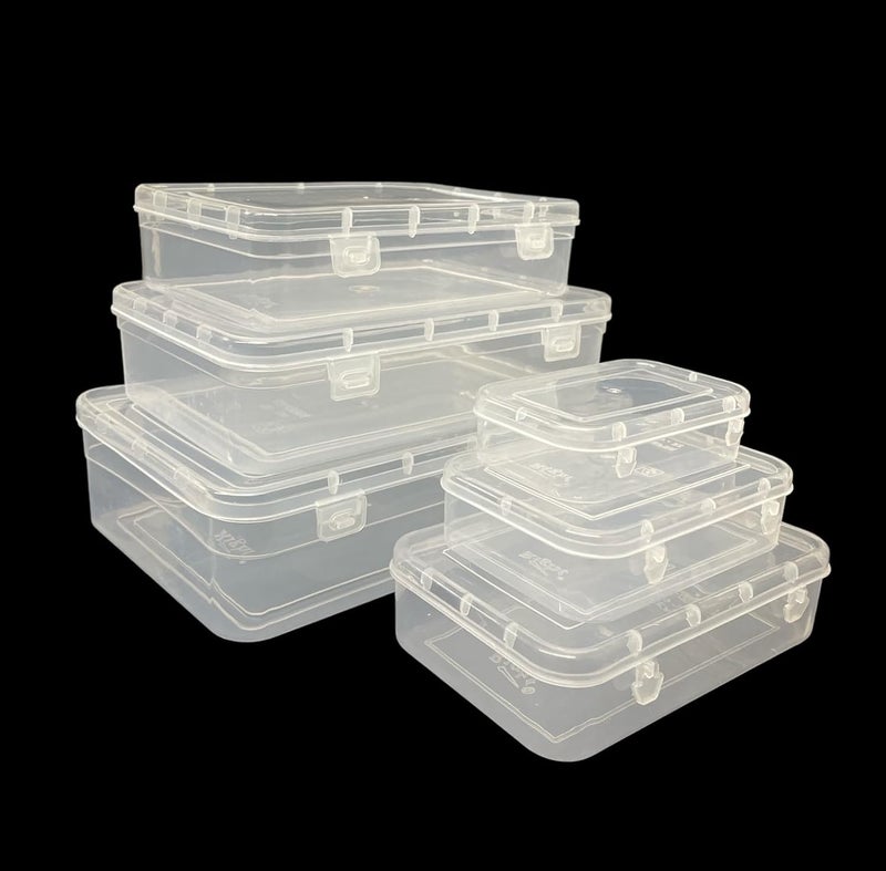 URBAA Small Storage Boxes container with Lock LidJewellery Case OrganiserPUREPACK234567 Size No 234567 Set Of 6 boxes - Image 3