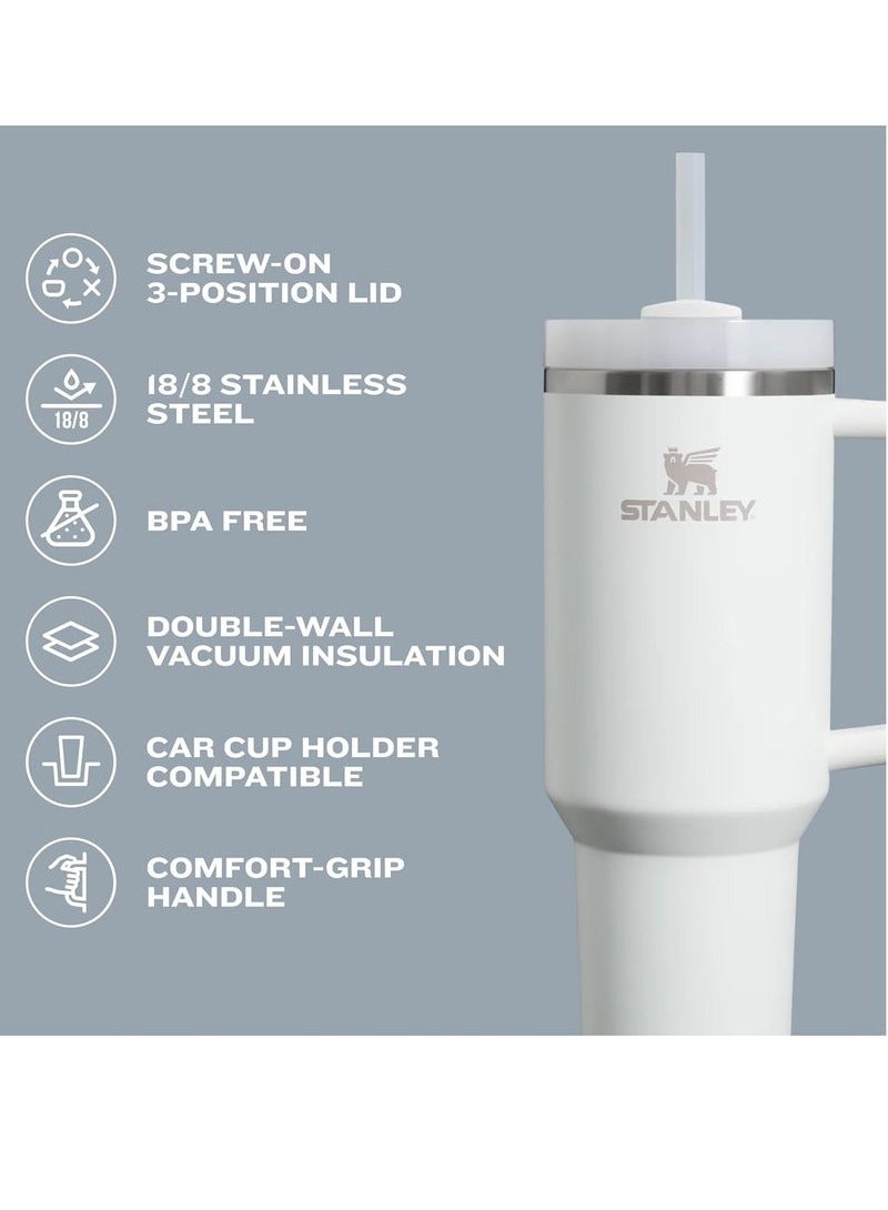 Stanley H2.0 Tumbler with Handle & Straw 40oz – Insulated Stainless Steel Travel Cup – Keeps Drinks Hot or Cold for Hours – Twist-On 3-Way Leakproof Lid – BPA-Free, Durable & Cupholder Compatible – Perfect for Work, Gym, Outdoor & Daily Hydration – Fuchsia - Image 4