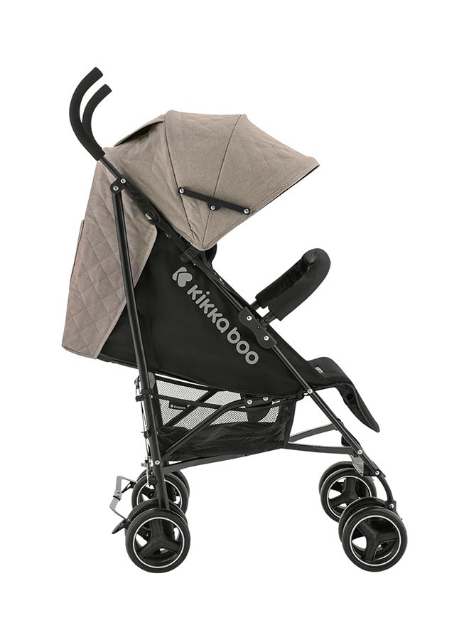 KIKKABOO Steel Frame Pushchair Basket Removable Front Wheels Brown - Image 4