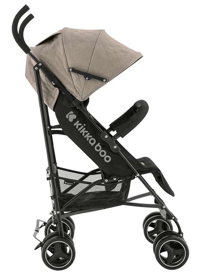KIKKABOO Steel Frame Pushchair Basket Removable Front Wheels Brown - Image 3