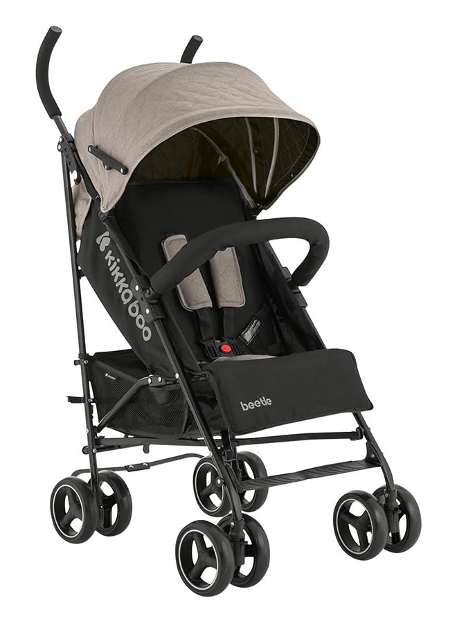 KIKKABOO Steel Frame Pushchair Basket Removable Front Wheels Brown - Image 1