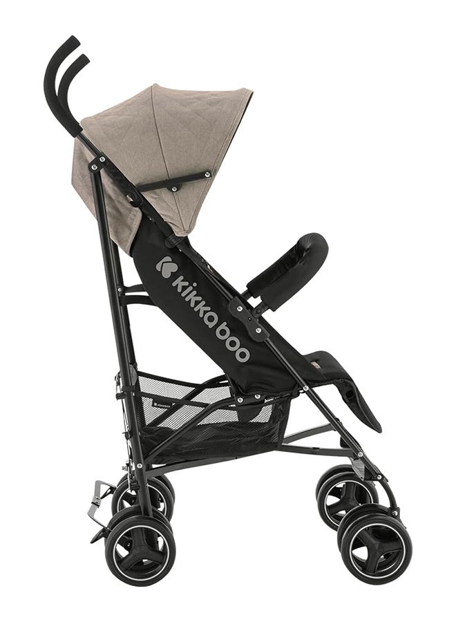 KIKKABOO Steel Frame Pushchair Basket Removable Front Wheels Brown - Image 2