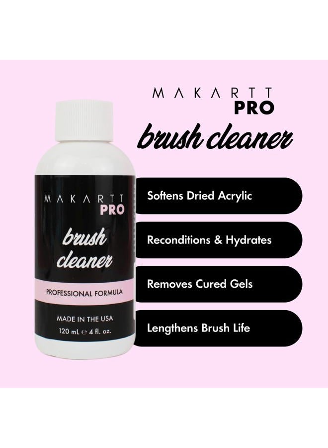 MakarttPro Nail Art Brush Cleaner & Care Solution, Professional Acrylic Nail Brush Maintenance Tool for Kolinsky Brushes, Prevents Hardening, Extends Brush Life, Made in USA, 4oz / 118ml - Image 3