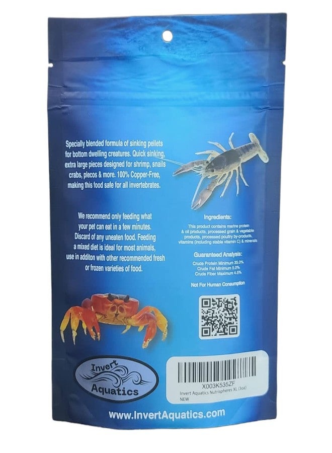 Invert Aquatics NutriSpheres XL - Extra Large Sinking Diet for Snails, Shrimp & Bottom Feeding Fish (3oz) - Image 2