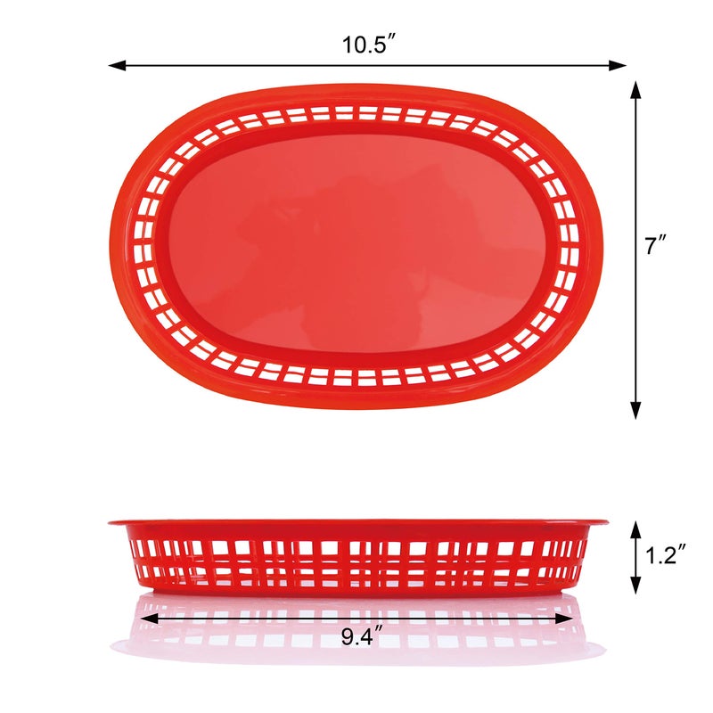 New Star Foodservice سلال الطعام السريعة من نيو ستار 44065، 10.5 × 7 بوصة، مجموعة من 12، أحمر - Image 4