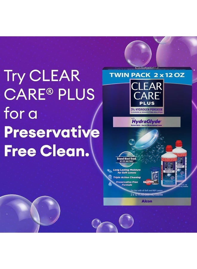 Clear Care Clear Care Plus Cleaning Solution with Lens Case, Twin Pack, Multi, 12 Oz, Pack of 2  - Image 5