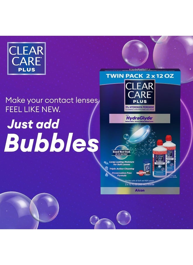Clear Care Clear Care Plus Cleaning Solution with Lens Case, Twin Pack, Multi, 12 Oz, Pack of 2  - Image 4