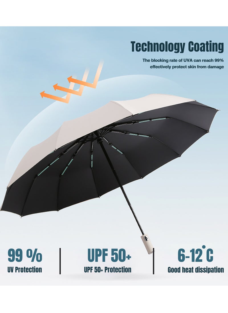 Beauenty Large Portable Umbrella，Automatic UV Umbrella，Travel Folding Umbrella，For Going Out, Sunshade, Dustproof, Sun Protection / 40 Inches  - Image 3