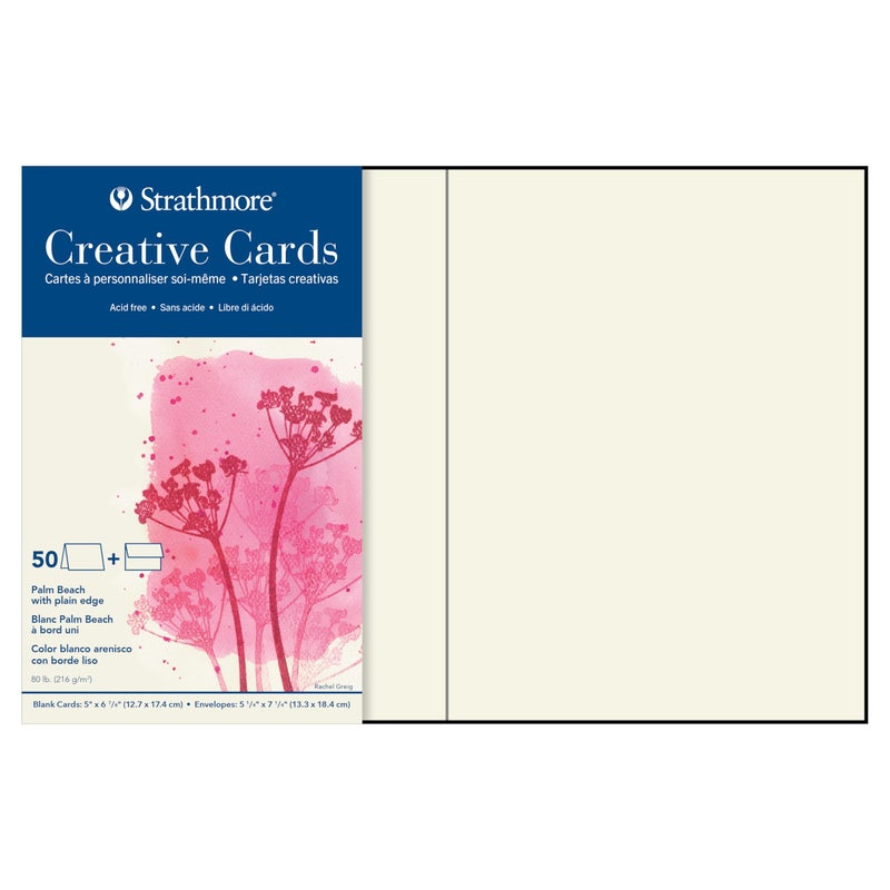 Strathmore (105-220-1 Full Size Creative Cards, Palm Beach/Plain Edge, 50 Envelopes - Image 1