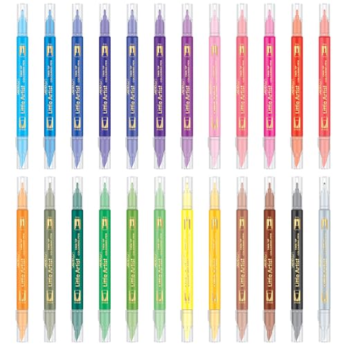 ADD Gel Multicolor Little Artist Colouring Pen - Twin Tip Brush 24 Pen Set - Image 3