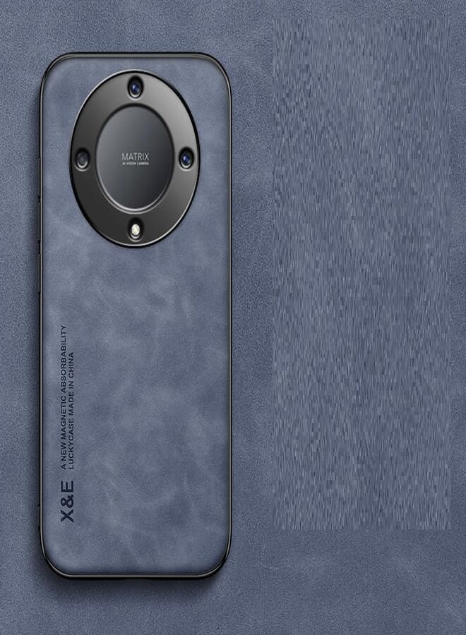 FASCINATION Phone case compatible with Honor X9a Skin Feel Magnetic premium pu Leather and slim soft protective Back Phone For Honor X9a (Blue)