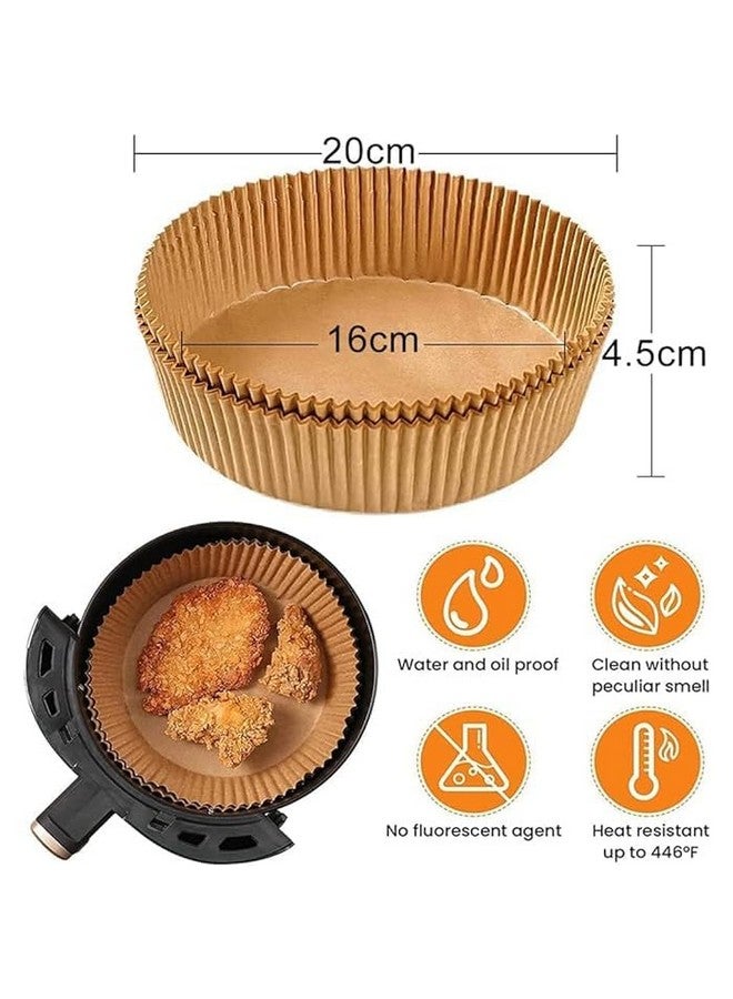 WISHOME Air Fryer Disposable Round Paper Liner Disposable air Fryer Paper Liners, Water-Proof, Oil-Proof, Food Grade Parchment Paper for Baking Roasting Microwave 16 Cms(100 Pieces) - RA063 - Image 2