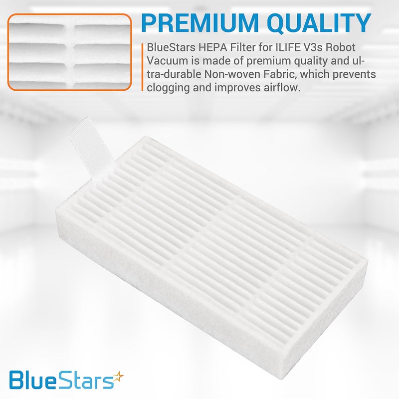 BlueStars 10pcs HEPA Filters Replacement for ILIFE V3s V3s pro V5 V5s V5s Pro V5s Pro 2 V5s Plus Noisz S5 Robotic Vacuum Cleaner - Filters ILIFE Robot Vacuum Filter - Image 5