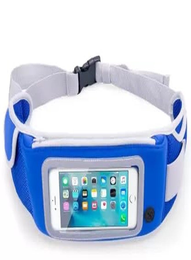 Aeoss Waist Bag with Bottle Hole and Smartphone Pocket Bum Bag Hip Pocket Belt Bag Blue - Image 1