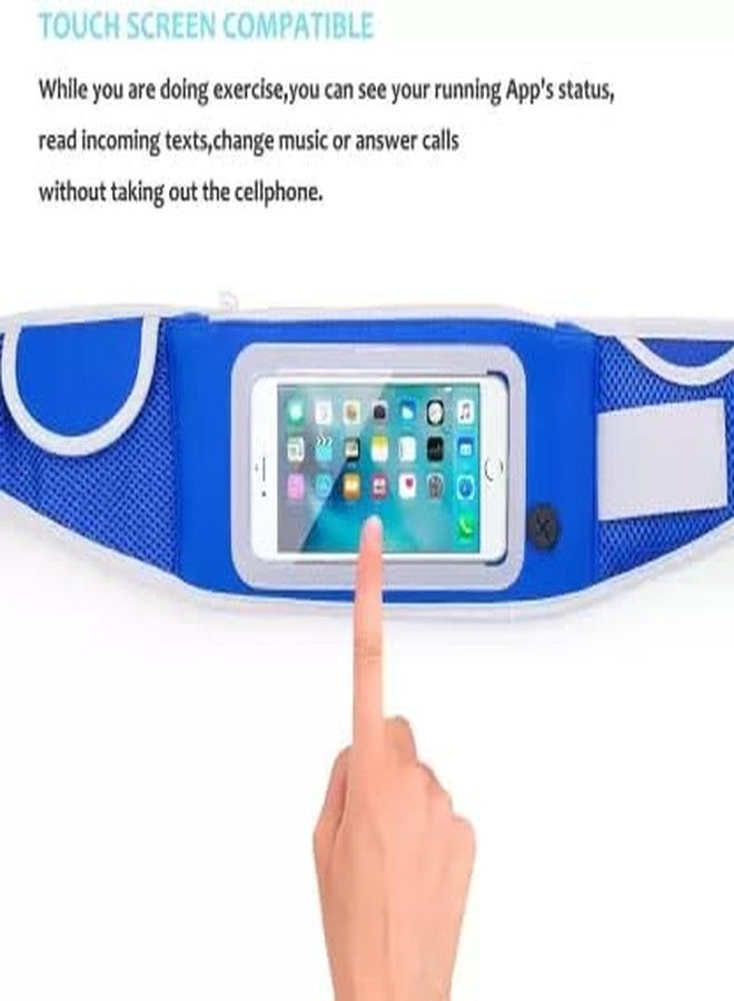 Aeoss Waist Bag with Bottle Hole and Smartphone Pocket Bum Bag Hip Pocket Belt Bag Blue - Image 3