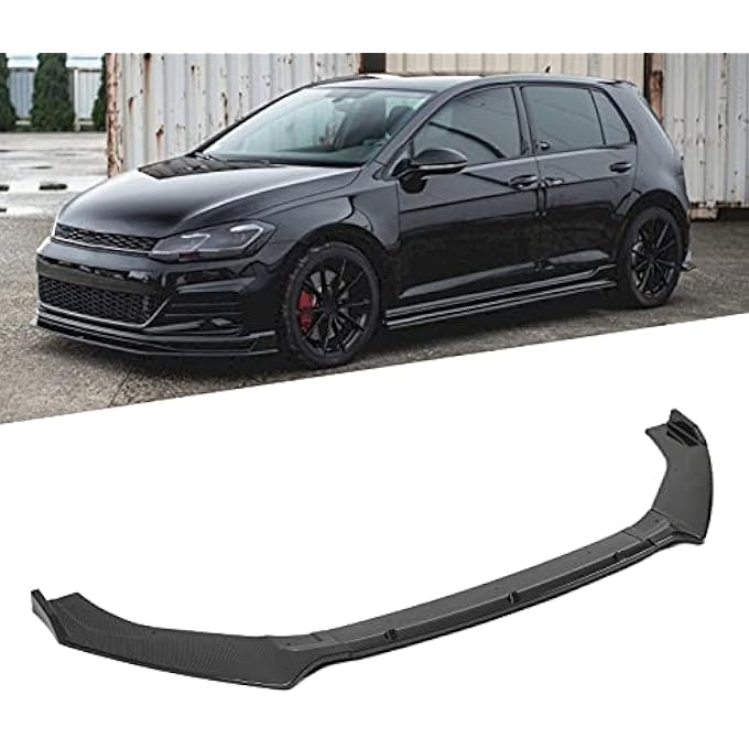 CHICIRIS Front Bumper Lip Aggressive Replacement Spoiler for MK7 GTD R 20132020 Improve Grip for Enthusiasts ABS Black (Carbon Fiber Pattern) - Image 2
