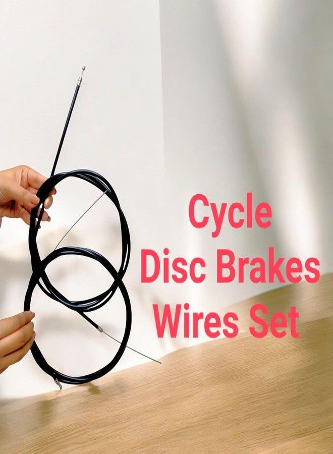 CYIDER Cycle Disc Brake Cable Set - 140 cm Rear & 100 cm Front Durable Mechanical Disc Brake Wire for All Gear-Speed Bicycles - Black - Image 2