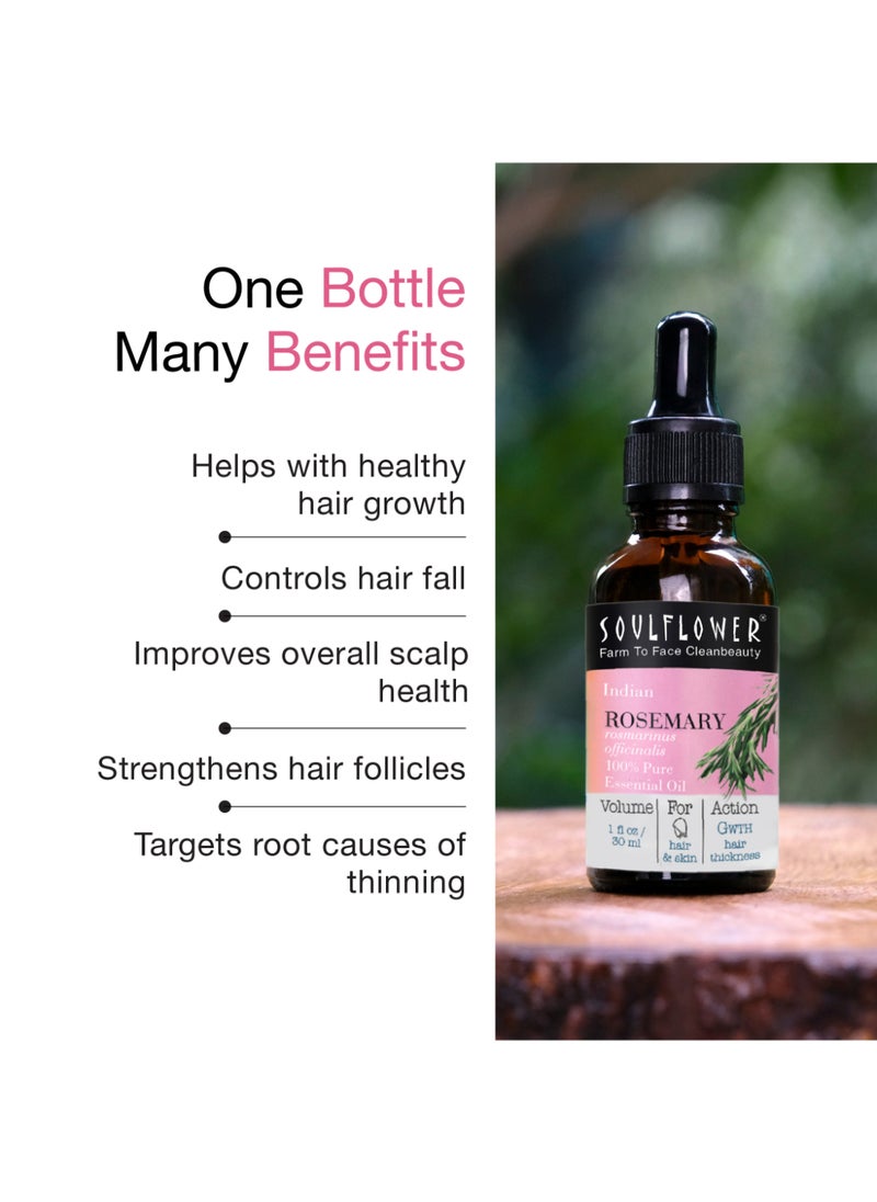 Soulflower Rosemary Oil For Hair Growth And Scalp Nourishment, 100% Pure, Organic And Certified Clinically  - Image 5